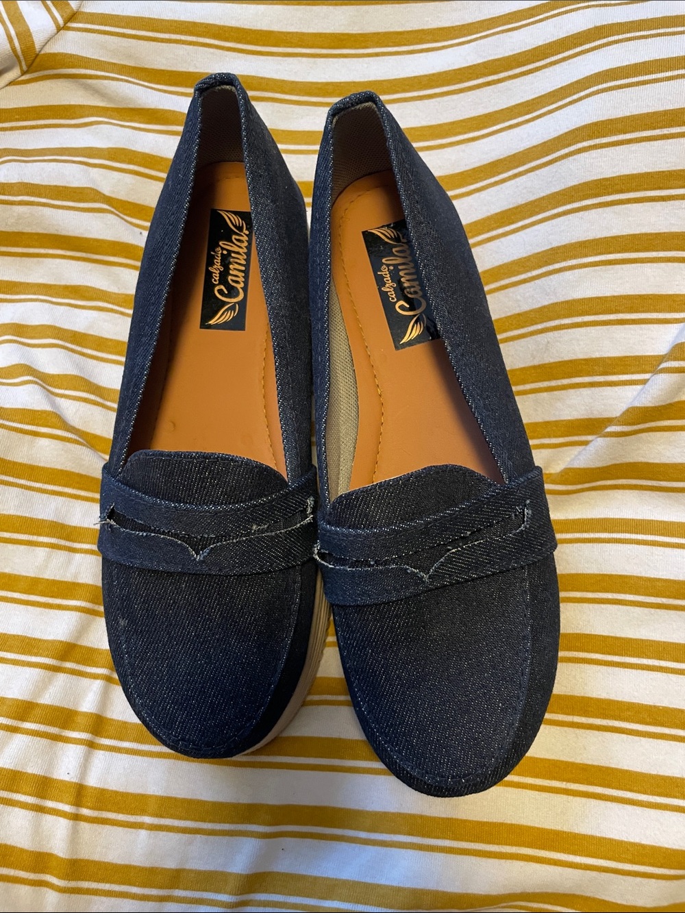 Camilla Navy Denim Penny Loafers